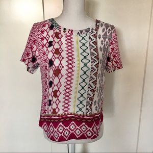 SALE Copper Key | Colorful Print Short Sleeve Top